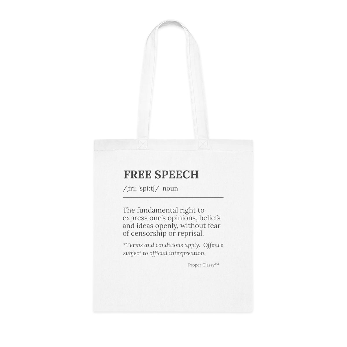 Free Speech Definition Cotton Tote Bag – Proper Classy™