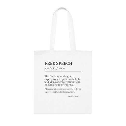 Free Speech Definition Cotton Tote Bag – Proper Classy™