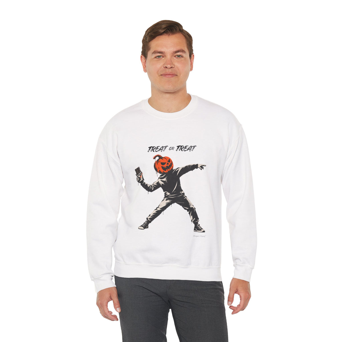 TREAT OR TREAT Halloween Sweatshirt – Proper Classy™
