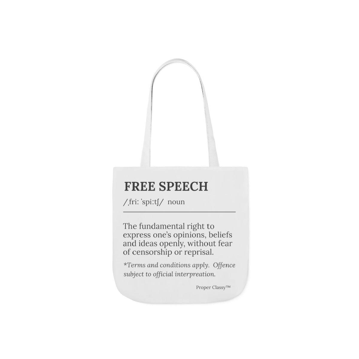 Free Speech Definition Canvas Tote Bag – Proper Classy™