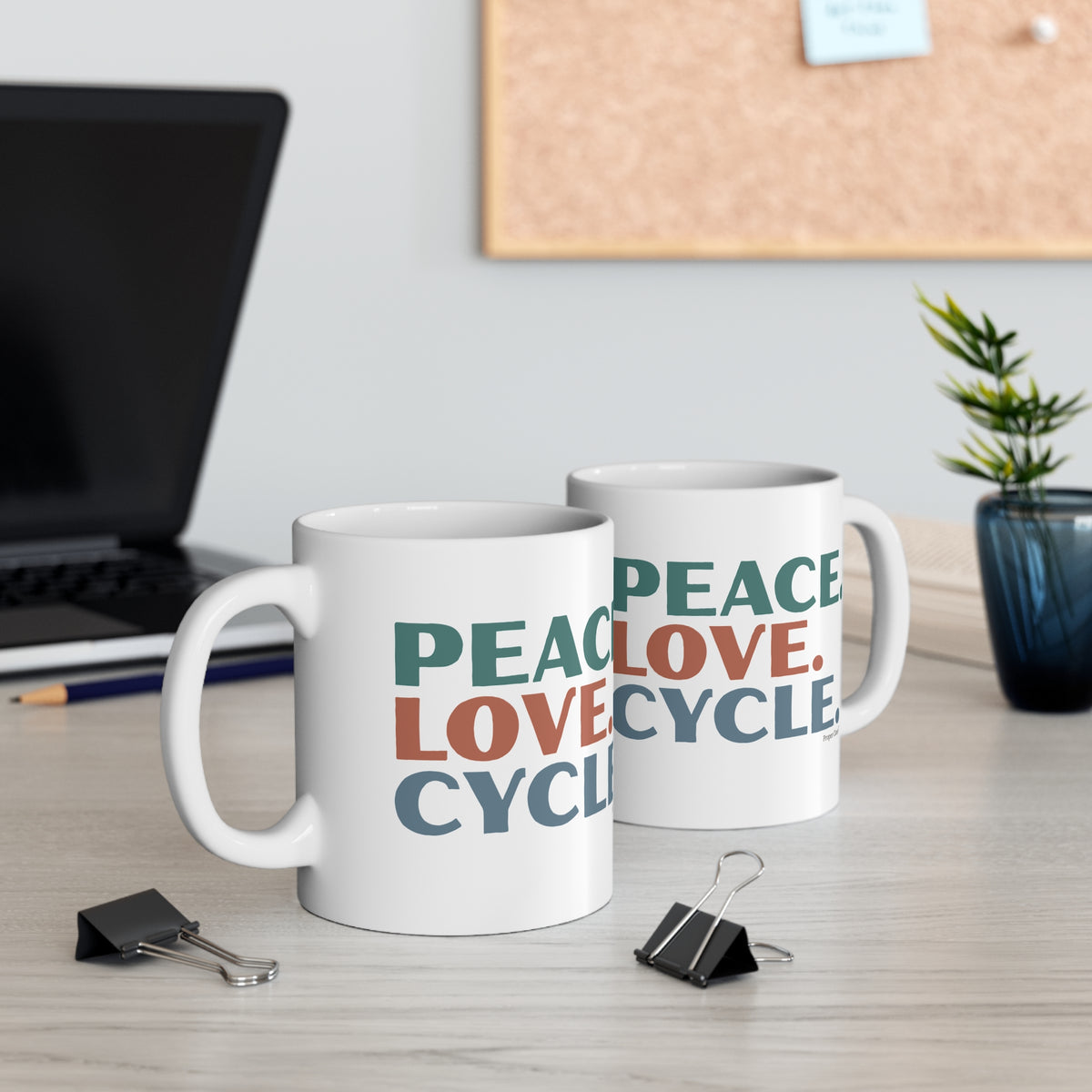 Peace. Love. Cycle – Mug – Proper Classy™