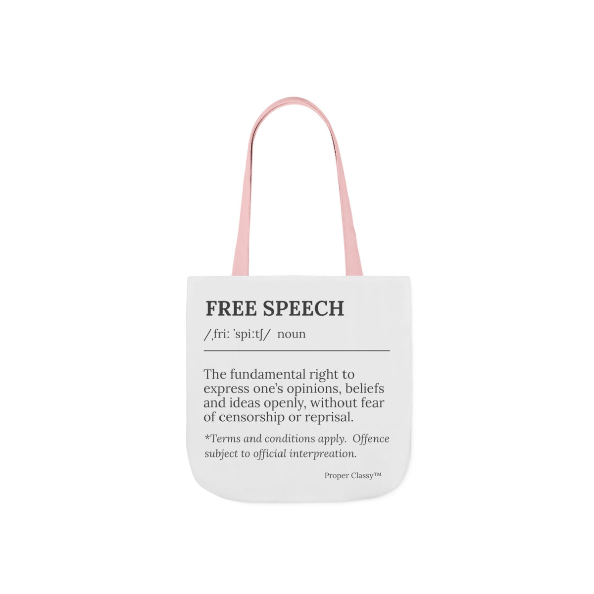 Free Speech Definition Canvas Tote Bag – Proper Classy™