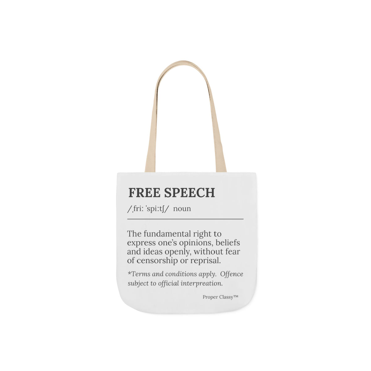 Free Speech Definition Canvas Tote Bag – Proper Classy™