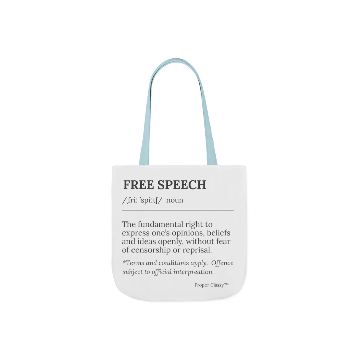 Free Speech Definition Canvas Tote Bag – Proper Classy™