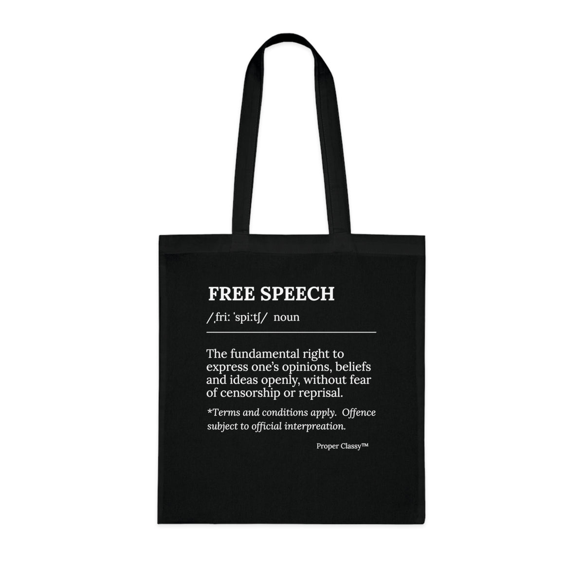 Free Speech Definition Cotton Tote Bag – Proper Classy™