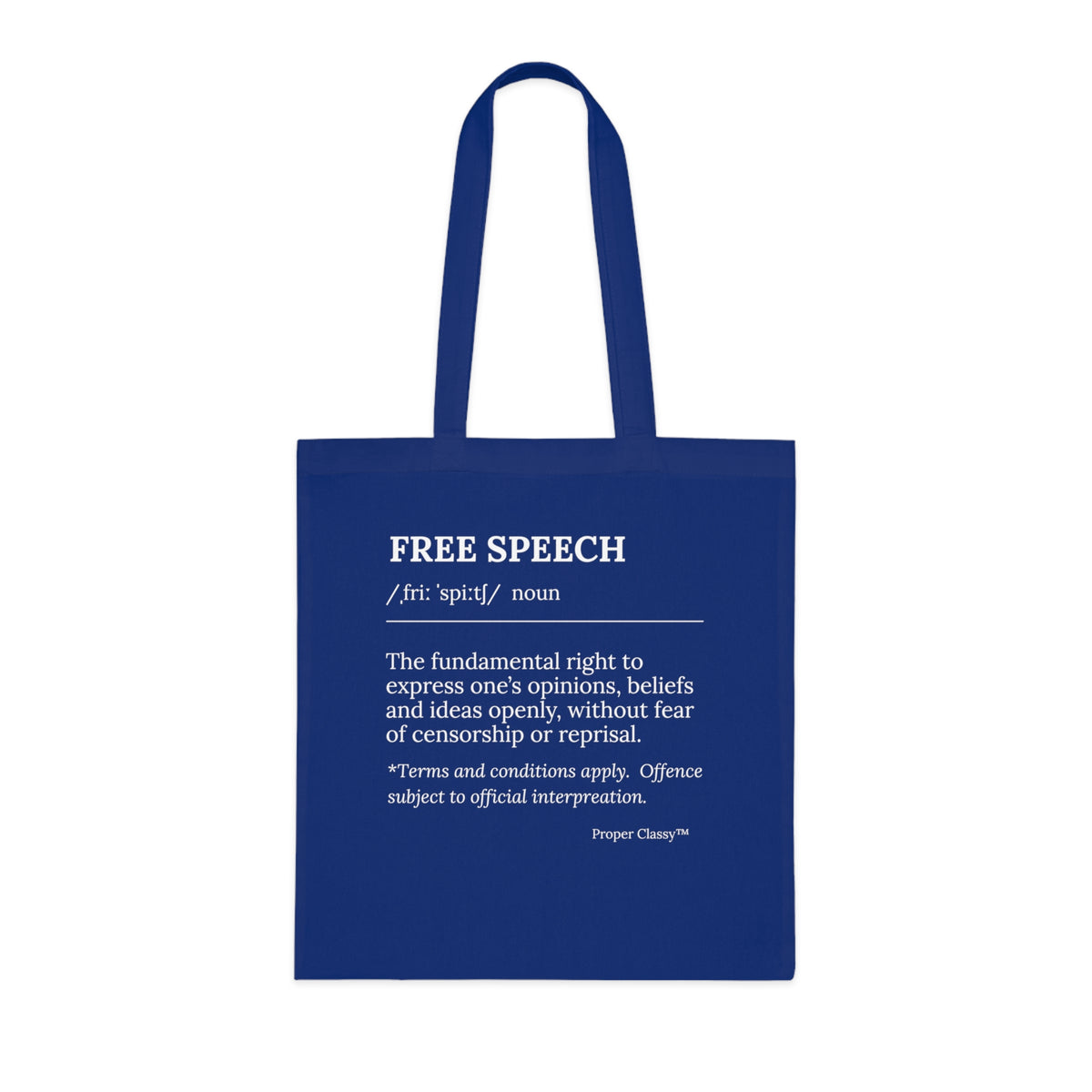 Free Speech Definition Cotton Tote Bag – Proper Classy™