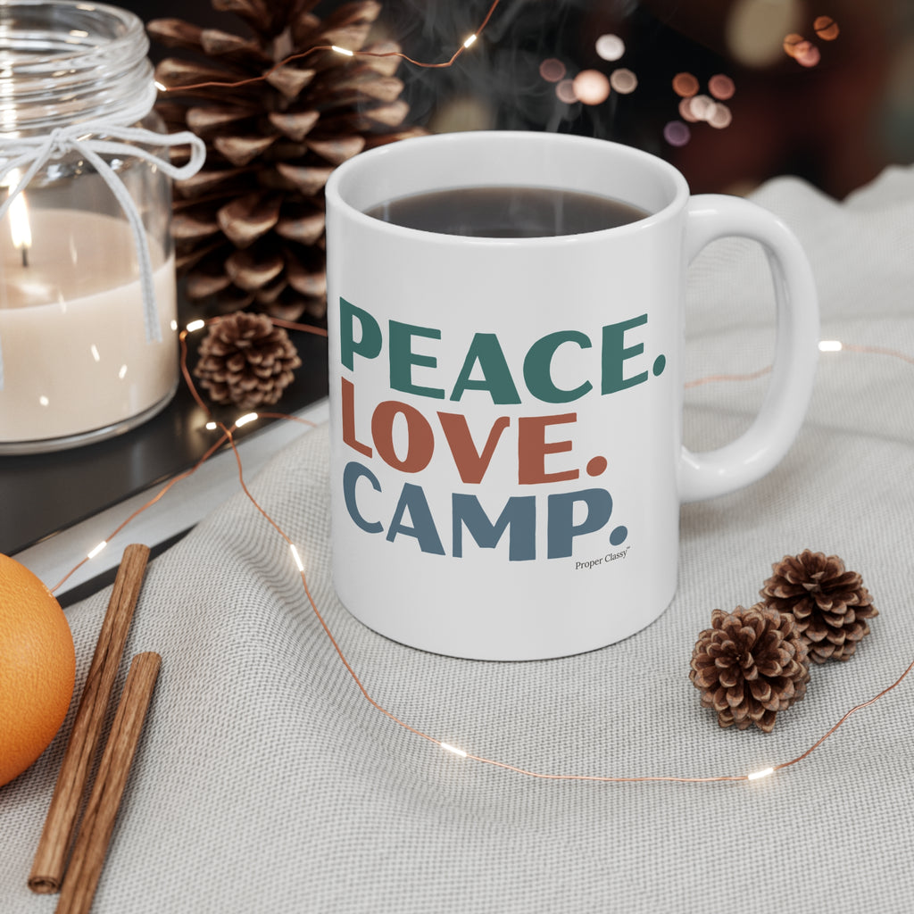 Peace. Love. Camp – Mug – Proper Classy™