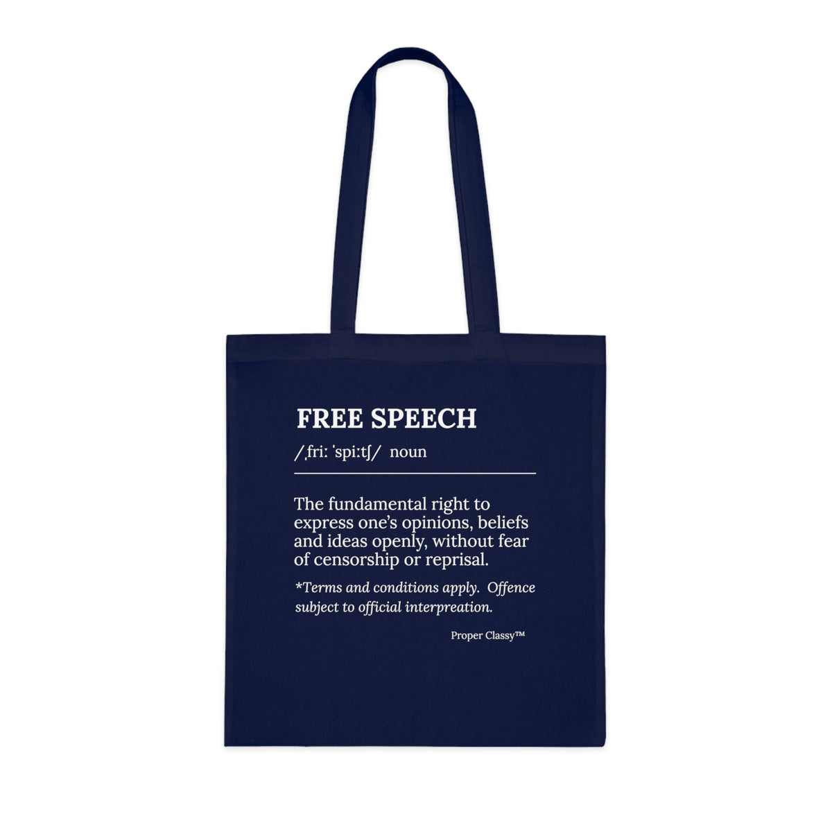 Free Speech Definition Cotton Tote Bag – Proper Classy™