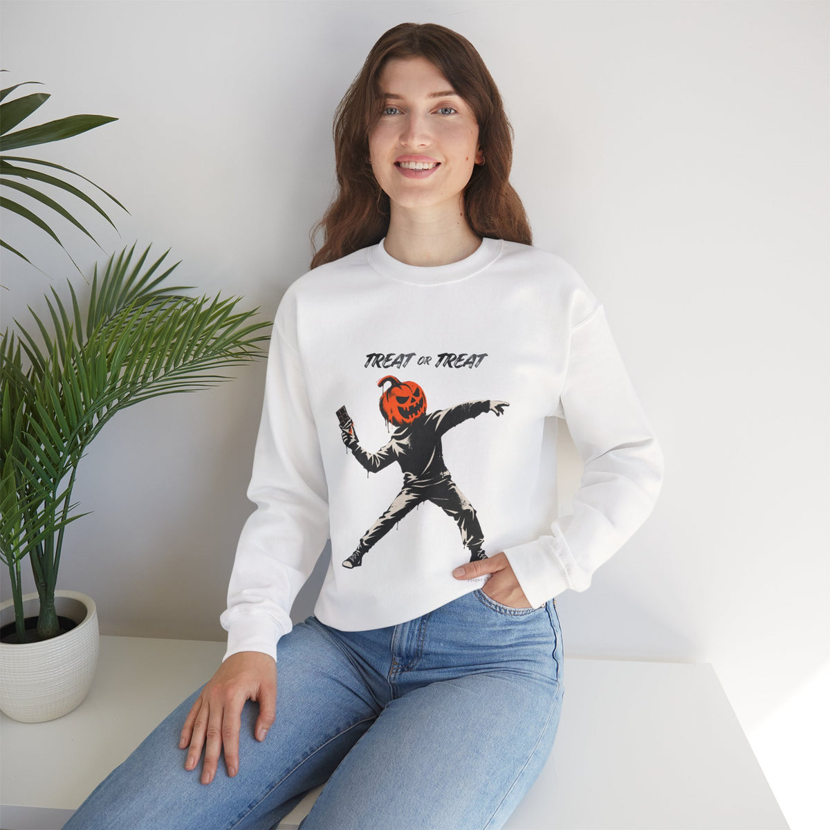 TREAT OR TREAT Halloween Sweatshirt – Proper Classy™